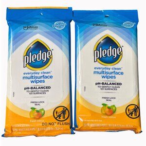 2X- Pledge Everyday Clean Multisurface Wipes Fresh Citrus 25 Ct